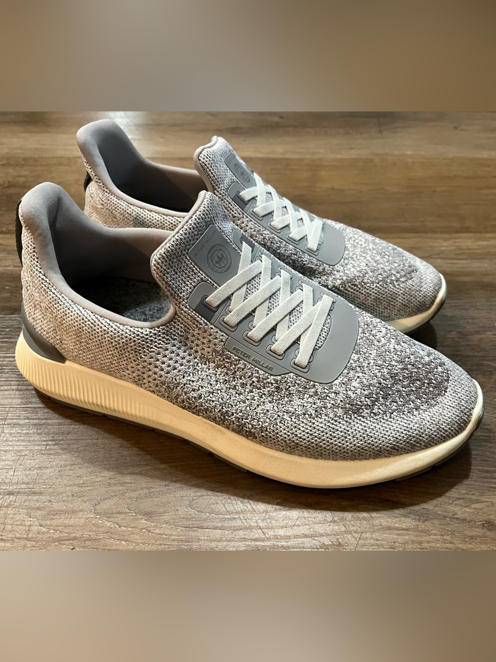 Peter Millar Hyperlight Apollo Sneakers | Moon Grey | Men’s 8.5 | Knit Slip-On